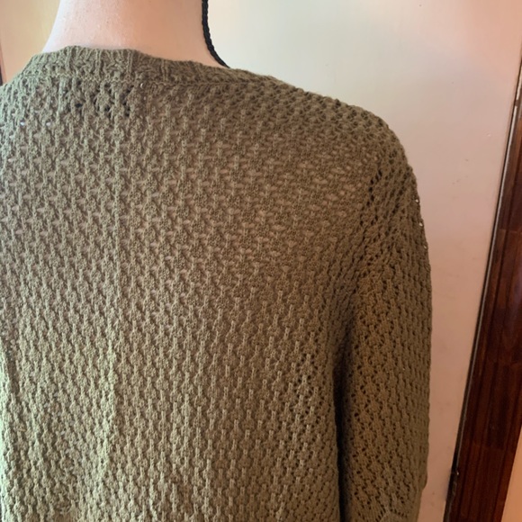 ALFRED DUNNER Cardigan Green Eyelet Sweater Large - Picture 12 of 14
